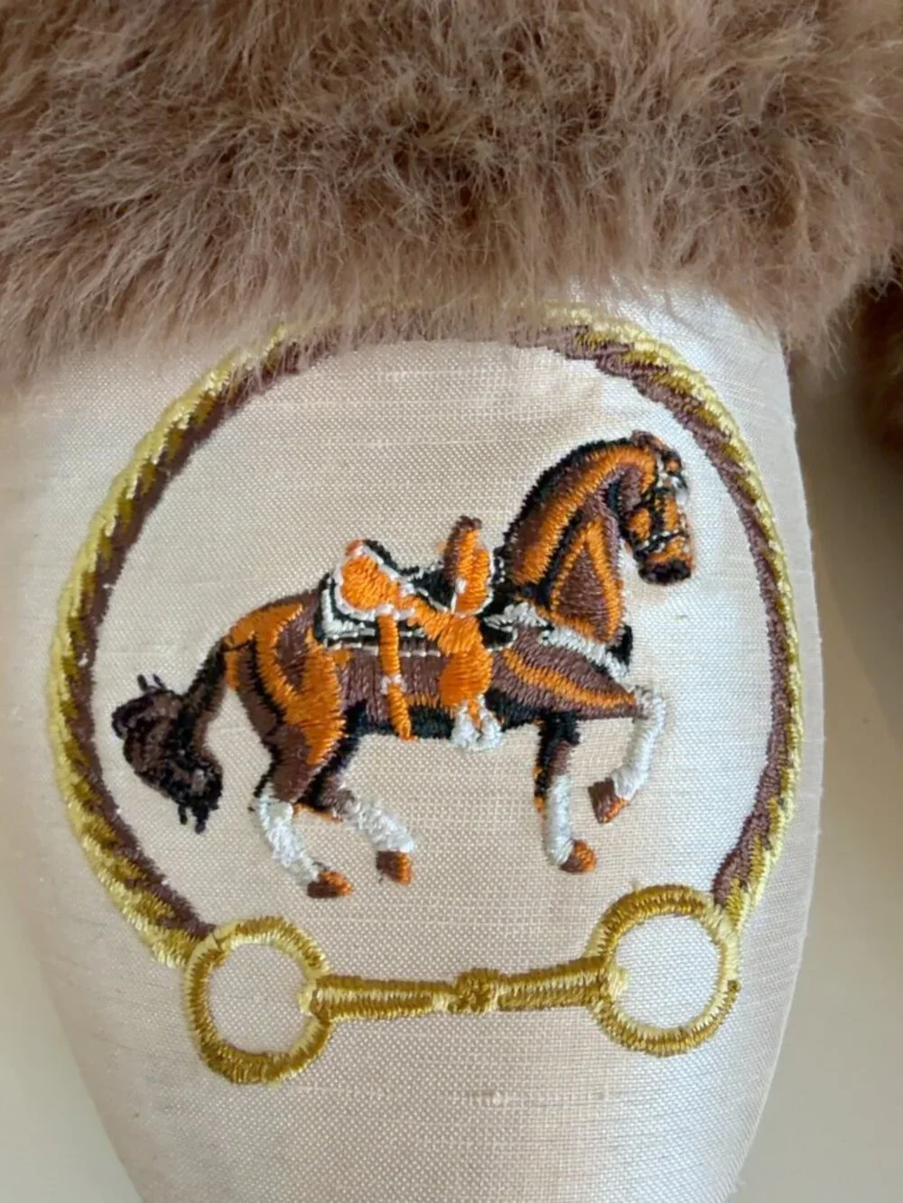 Birdies x Ken Fulk Embroidered Horse Faux Fur Mules | Women's 6